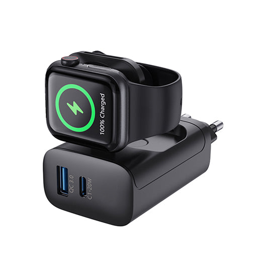 Vægoplader | Apple Watch - MagCold® Trådløs Oplader & Vægoplader - 23W - Sort - DELUXECOVERS.DK