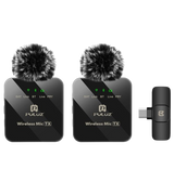 Mikrofon | Professionel Trådløs clip-on Mikrofon til (USB-C) 2 Stk. - DELUXECOVERS.DK