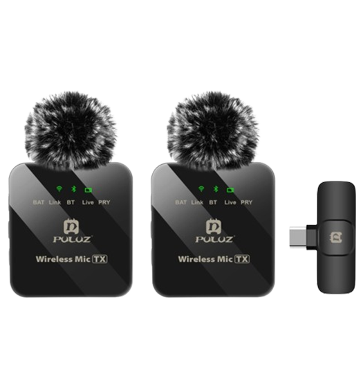 Mikrofon | Professionel Trådløs clip-on Mikrofon til (USB-C) 2 Stk. - DELUXECOVERS.DK