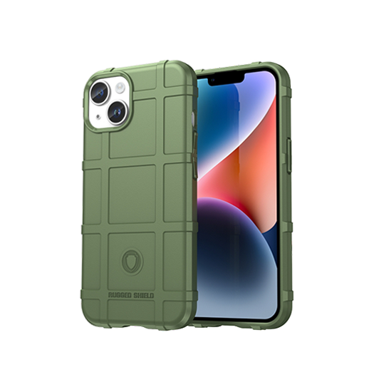 iPhone 14 Max | iPhone 14 Plus - RUGGED SHIELD™ Stødsikkert Håndværker Cover - Grøn - DELUXECOVERS.DK