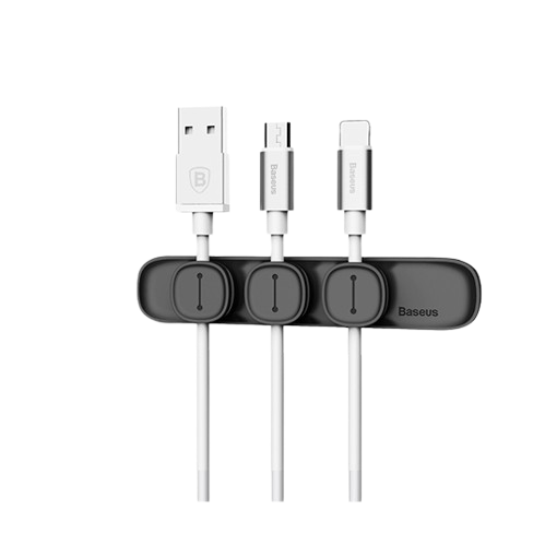 Kabelorganisering | BASEUS™ | Magnetisk Kabelholder til skrivebordet - Sort - DELUXECOVERS.DK