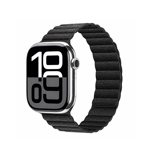 Apple Watch 38-42mm | Apple Watch (38/40/SE/41/42mm) - Valence™ Loop Læder Rem - Sort - DELUXECOVERS.DK