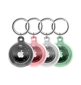 Airtag | AirTag Holder Nøglering - 4 stk Silikone Cover - Transparent/Farvet - DELUXECOVERS.DK