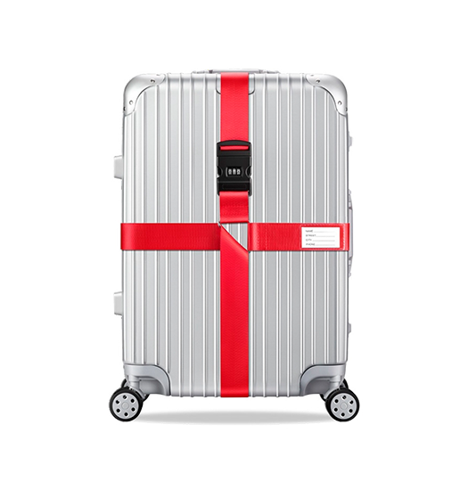 Baggagerem | Premium Bagagerem (kuffertrem) med kodelås – Rød – Travel-tech™ - DELUXECOVERS.DK