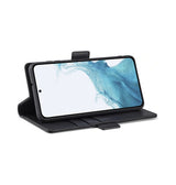 Samsung Galaxy S24 | Samsung Galaxy S24 - LC.IMEEKE™ Læder Cover M. Kortholder - Sort - DELUXECOVERS.DK