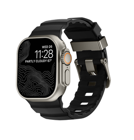 Apple Watch 42-49mm | Apple Watch (42/44/SE/45/46/49mm) - Wild Buckle™ Silikonerem - Sort - DELUXECOVERS.DK
