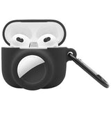 Airpods 3 | AirPods 3 | DeLX™ silikonskal med AirTag-hållare - Svart - DELUXECOVERS.SE
