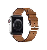 Apple Watch 42-49mm | Apple Watch (42/44/SE/45/46/49mm) - IMAK™ Exhil Læder Rem - Brun - DELUXECOVERS.DK
