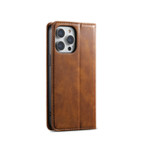 iPhone 12 Pro Max | iPhone 12 Pro Max - Suteni® Heritage Oil Læder Flipcover - Brun - DELUXECOVERS.DK