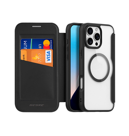 iPhone 16 Pro | iPhone 16 Pro - DUX DUCIS® MagSafe Flip Cover - Kortholder - Sort - DELUXECOVERS.DK