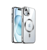 iPhone 15 Plus | iPhone 15 Plus - Valkyrie Silikone Hybrid Cover m. MagSafe - Sølv - DELUXECOVERS.DK