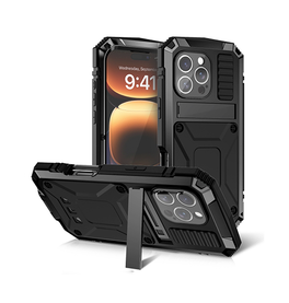 iPhone 16 Pro | iPhone 16 Pro - R-JUST™ Safeguard Vandtæt 360°Cover - Sort - DELUXECOVERS.DK