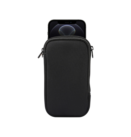 iPhone 17 Pro Max | iPhone 17 Pro Max - Simple Nylon Sleeve Etui M. Lynlås - Jet Black - DELUXECOVERS.DK