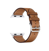 Apple Watch 42-49mm | Apple Watch (42/44/SE/45/46/49mm) - IMAK™ Exhil Læder Rem - Brun - DELUXECOVERS.DK