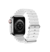Apple Watch 42-49mm | Apple Watch (42/44/SE/45/46/49mm) - DUX DUCIS® Wave Silikone Rem - Hvid - DELUXECOVERS.DK