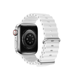 Apple Watch 38-42mm | Apple Watch (38/40/SE/41/42mm) - DUX DUCIS® Wave Silikone Rem - Hvid - DELUXECOVERS.DK