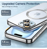 iPhone 15 Plus | iPhone 15 Plus - Valkyrie Silikone Hybrid Cover m. MagSafe - Sølv - DELUXECOVERS.DK