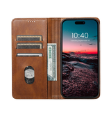 iPhone 14 Pro Max | iPhone 14 Pro Max - Suteni® Heritage Oil Læder Flipcover - Brun - DELUXECOVERS.DK