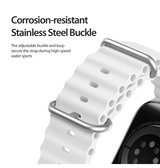 Apple Watch 38-42mm | Apple Watch (38/40/SE/41/42mm) - DUX DUCIS® Wave Silikone Rem - Hvid - DELUXECOVERS.DK