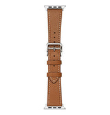 Apple Watch 42-49mm | Apple Watch (42/44/SE/45/46/49mm) - IMAK™ Exhil Læder Rem - Brun - DELUXECOVERS.DK