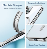 iPhone 15 Plus | iPhone 15 Plus - Valkyrie Silikone Hybrid Cover m. MagSafe - Sølv - DELUXECOVERS.DK