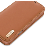 iPhone 16 Pro | iPhone 16 Pro - DUX DUCIS® Ægte Læder Etui M. Kortholder - Brun - DELUXECOVERS.DK