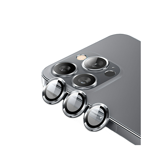 iPhone Beskyttelsesglas | iPhone 15 Pro Max - Enkay™ Kameralinse Beskyttelsesglas - Graphite - DELUXECOVERS.DK