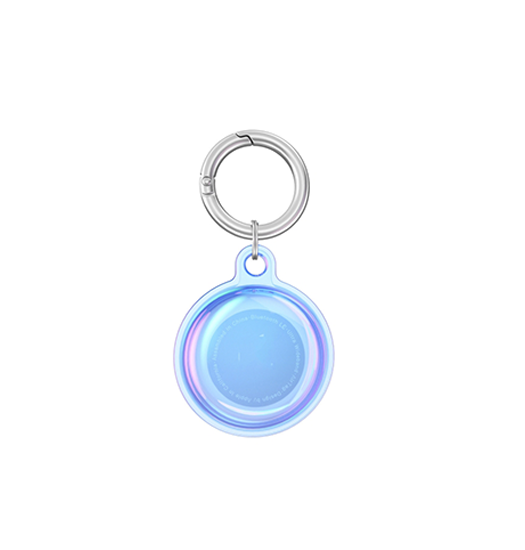 Airtag | Apple AirTag 1/2 Deluxe™ Silikone Nøglering - Blå/Transparent - DELUXECOVERS.DK