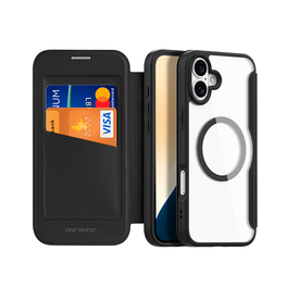 iPhone 16 | iPhone 16 - DUX DUCIS® MagSafe Flip Cover - Kortholder - Sort - DELUXECOVERS.DK