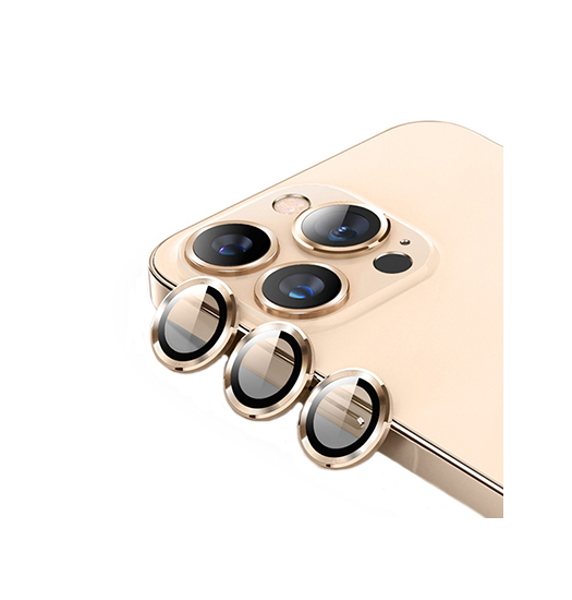 iPhone 14 Pro Max | iPhone 14 Pro Max - Enkay™ Kameralinse Beskyttelsesglas - Guld - DELUXECOVERS.DK