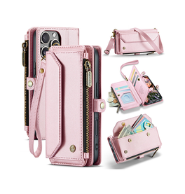 iPhone 16 Pro Max | iPhone 16 Pro Max - CaseMe™ RFID Læder Taske / Etui m. Pung - Pink - DELUXECOVERS.DK