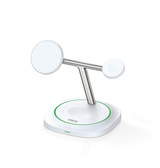3-i-1 & Multi-Ladestationer | <X>DUZZONA | 3-i-1 Trådløs Ladestation M. MagSafe - 15W - Hvid - DELUXECOVERS.DK