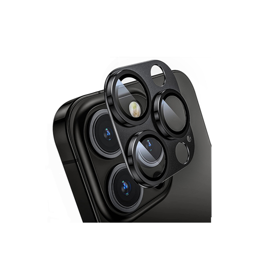 iPhone Beskyttelsesglas | iPhone 15 Pro - ENKAY™ Premium Linse Beskyttelsesglas - Sort - DELUXECOVERS.DK