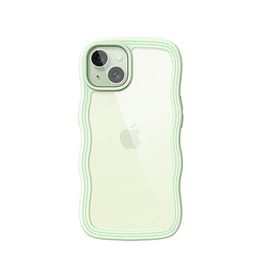 iPhone 14 | iPhone 14 - DeLX™ Wave Frame Silikone Cover - Grøn - DELUXECOVERS.DK