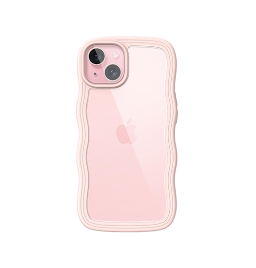 iPhone 14 Plus | iPhone 14 Plus - DeLX™ Wave Frame Silikone Cover - Pink - DELUXECOVERS.DK