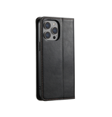 iPhone 13 Pro Max | iPhone 13 Pro Max - Suteni® Heritage Oil plånboksfodral i läder - Svart - DELUXECOVERS.SE