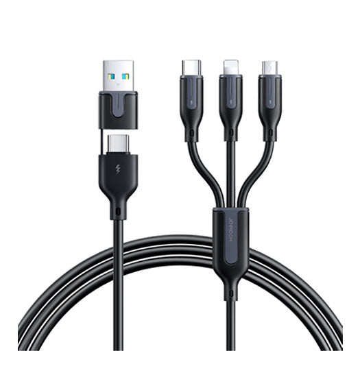 Kabel USB-C til Lightning | JOYROOM™ 3-i-2 USB-A+USB-C til Lightning / USB-C / MicroUSB - 1.2M - DELUXECOVERS.DK