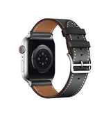 Apple Watch 42-49mm | Apple Watch (42/44/SE/45/46/49mm) - IMAK™ Exhil Læder Rem - Sort - DELUXECOVERS.DK