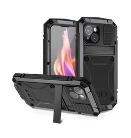 iPhone 15 Plus | iPhone 15 Plus - R-JUST™ Safeguard Vandtæt 360° Cover - Sort - DELUXECOVERS.DK