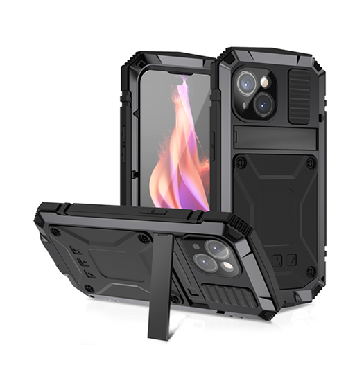 iPhone 15 Plus | iPhone 15 Plus - R-JUST™ Safeguard Vandtæt 360° Cover - Sort - DELUXECOVERS.DK