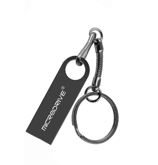 USB Nøgle | MicroDrive® | USB Nøgle m. Nøglering (128GB) - Sort - DELUXECOVERS.DK