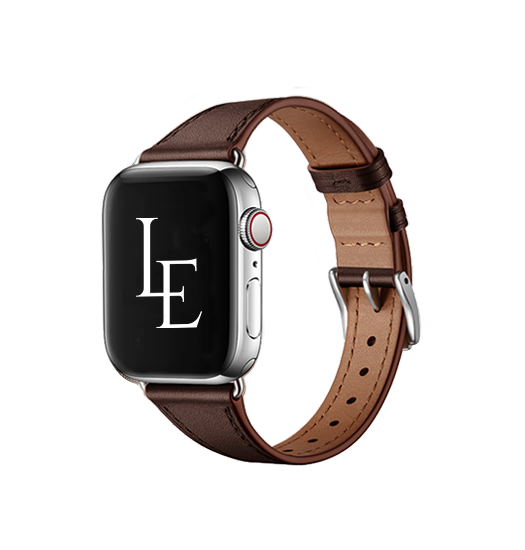 Apple Watch 42-49mm | Apple Watch (42/44/SE/45/46/49mm) - L'Empiri™ Thin Ægte Læder Rem - Mørkebrun - DELUXECOVERS.DK