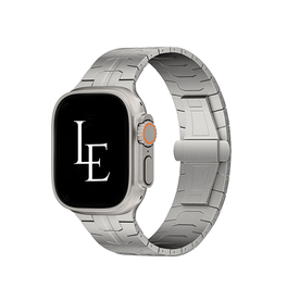 Apple Watch 42-49mm | Apple Watch (42/44/SE/45/46/49mm) - L'Empiri™ X36 Ægte Titanium Rem - Sølv - DELUXECOVERS.DK
