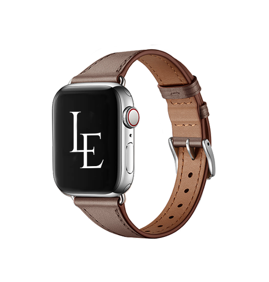 Apple Watch 42-49mm | Apple Watch (42/44/SE/45/46/49mm) - L'Empiri™ Thin Ægte Læder Rem - Taupe - DELUXECOVERS.DK