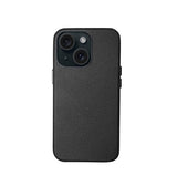 iPhone 15 Plus | iPhone 15 Plus - Grain Læder Bagside Cover - Sort - DELUXECOVERS.DK