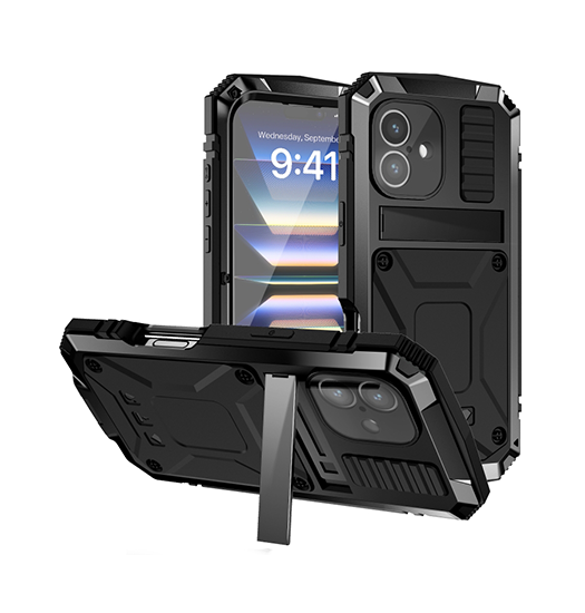 iPhone 16 | iPhone 16 - R-JUST™ Safeguard Vandtæt 360 °Cover - Sort - DELUXECOVERS.DK