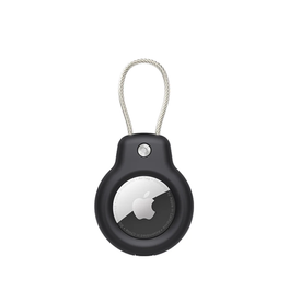 Airtag | Apple AirTag 1/2 Nøglering/Holder med Metalstrop – Sort – DeLX™ - DELUXECOVERS.DK