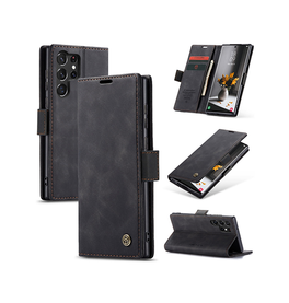 Samsung Galaxy S23 Ultra | Samsung Galaxy S23 Ultra - CaseMe™ Noble Læder Etui / Pung - Sort - DELUXECOVERS.DK