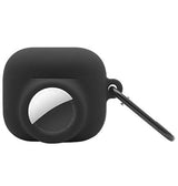 Airpods 3 | AirPods 3 | DeLX™ silikonskal med AirTag-hållare - Svart - DELUXECOVERS.SE