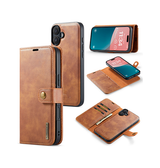 iPhone 16 | iPhone 16 - Vintage 2-i-1 læder etui (aftageligt cover) – Brun – DG.MING™ - DELUXECOVERS.DK